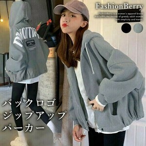 バッグロゴジップアップパーカー  韓国ファッション