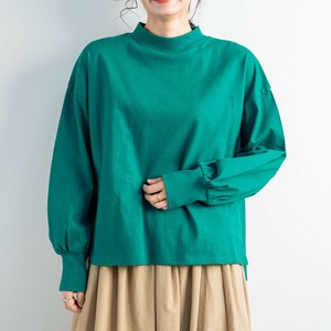 Tunic Voluminous Sleeve High-Neck 100% Cotton Cut-and-sew