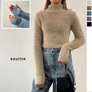 Sweater/Knitwear Pullover Shaggy High-Neck Short Length 2023 New