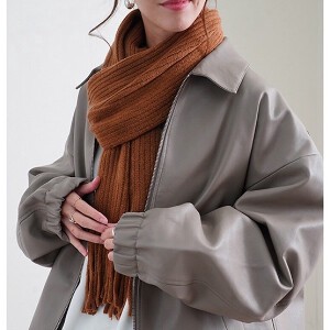 Thick Scarf Fringe Scarf Ribbed Long Stole Autumn/Winter