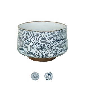 荒波・波に鯉 全2種 抹茶碗 自家需・単品【日本製　美濃焼】