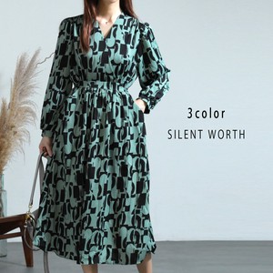 Casual Dress Patterned All Over One-piece Dress (S) 【2024NEW】