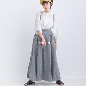 Casual Dress Plain Color Check Jumper Skirt