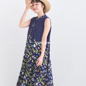 Casual Dress Rayon Printed Switching Tiered