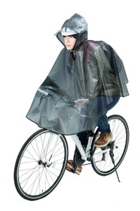 膝を雨から守るPEVAレインポンチョ一般車＆クロスバイク用 グレー KW-800GR