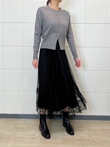 Skirt Pleats Skirt Reversible Tulle Lace Velour