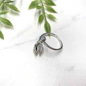 Silver-Based Pearl/Moon Stone Ring sliver Bijoux Rings Flowers