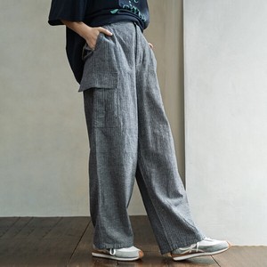 Full-Length Pant Stripe Cotton Linen 2024 Spring/Summer