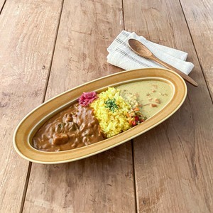 Mino ware Main Plate Brown Miyama Western Tableware 31cm Made in Japan
