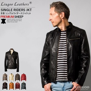 Liugoo Leathers 本革 シングルライダースジャケット メンズ SRS07