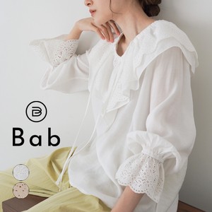 Button Shirt/Blouse Lace Blouse Big Collar 2024 Spring New