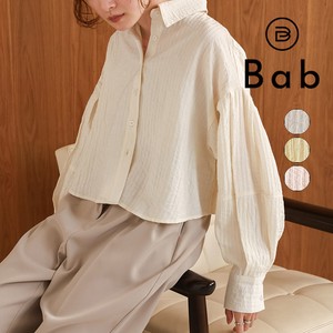 Button Shirt/Blouse Shirtwaist Tuck Sleeves 2024 Spring/Summer