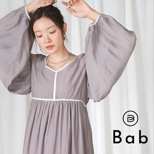 【SALE】袖ボリュームパイピングワンピース◇前後2WAYワンピース