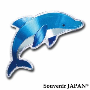 【ホイルマグネット】イルカ(ブルー)  ダイカットマグネット【お土産向け商品】