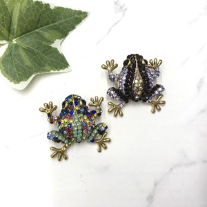 Brooch Colorful Frog Rhinestone