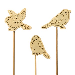 木製プレートピック　小鳥