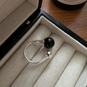 Silver-Based Rhinestone Ring sliver Rings black 【2024NEW】