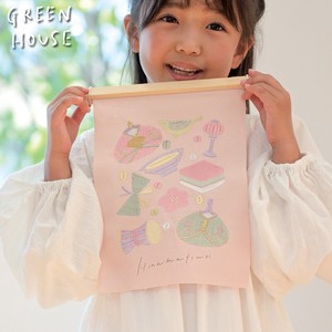 ■2024SS　新作■　刺繍ミニタペストリー　ひな祭り　桃色