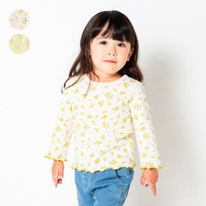 小花柄長袖Tシャツ  M22801  日本製、本体綿100%、総柄、ギフト、プレゼント、袖口、裾メロー