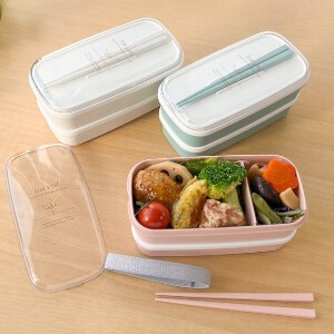 便当盒 抗菌加工 午餐盒 附筷子 3颜色 日本制造