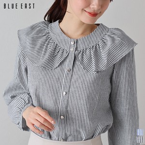 Button Shirt/Blouse Long Sleeves Colored Stripe Tops 2024 NEW