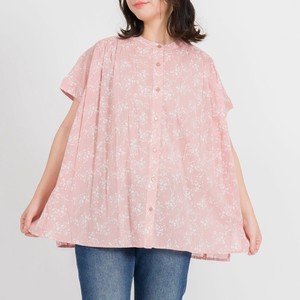 Pre-order Button Shirt/Blouse Floral Pattern Shirring 2024 Spring/Summer