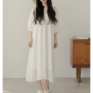 Casual Dress Back Ribbon One-piece Dress M Popular Seller