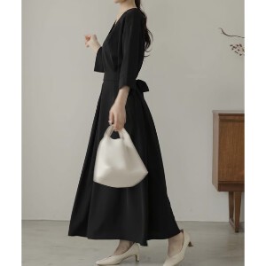 Casual Dress Back Ribbon One-piece Dress M 3-way Popular Seller