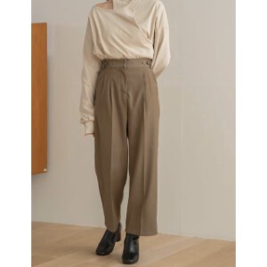 Full-Length Pant Design Tuck Pants Buttons M