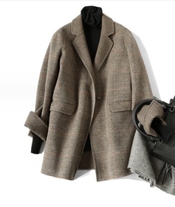 Coat Plain Color Outerwear Ladies' Autumn/Winter