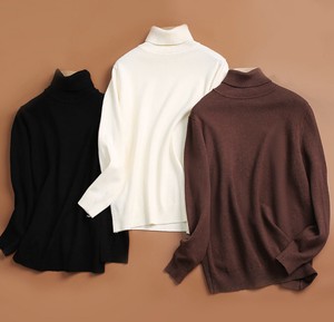 Sweater/Knitwear Knitted Plain Color Long Sleeves Ladies' Autumn/Winter