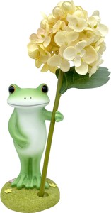 コポー　花をもつかえる　 造花 蛙 かえる  置物 マスコットオーナメント copeau