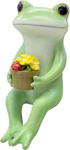 コポー　ガーデン　きれいに咲いた 蛙 かえる  置物 マスコットオーナメント copeau
