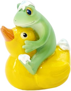 コポー　アヒルとお風呂 蛙 かえる  置物 マスコットオーナメント copeau