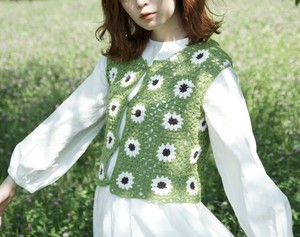 Vest/Gilet Design Crochet Floral Pattern Layered Sweater Vest