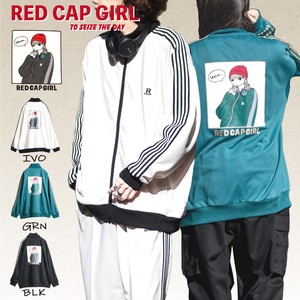 【24SS新作】RED CAP GIRL ジャージ 胸刺繍&バックプリント サイドライン トラックジャケット