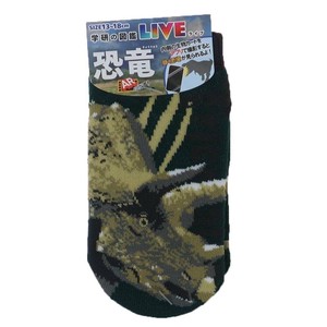 【靴下】学研の図鑑LIVE 恐竜 キッズソックス トリケラトプス