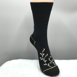 Crew Socks black Socks Flowers Ladies'