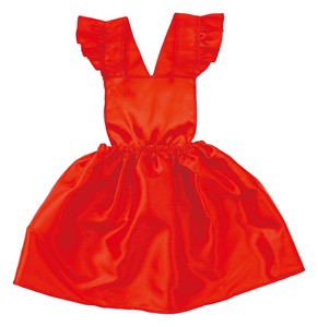儿童裙子 工装风长裙 缎子 红色