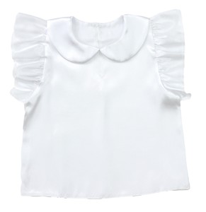 Kids' Sleeveless T-shirt White Satin