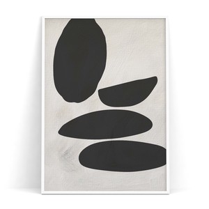 ミニポスター【 minimal abstract03 】 北欧　モノトーン　ボタニカル　白黒　モノクロポスター 花