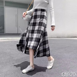 【現品セール30%off】EH2016s-w-one大人チェック☆フィッシュテールレトロカジュアルロングスカート