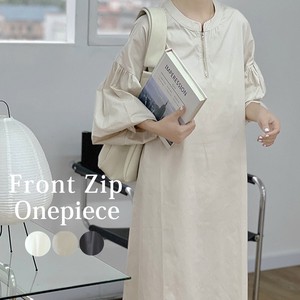 Casual Dress Long Sleeves One-piece Dress Half Zipper 2024 Spring/Summer