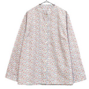 Button Shirt/Blouse Shirtwaist Floral Pattern Stand-up Collar