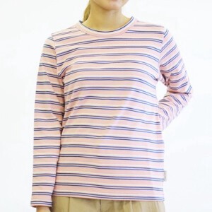 日本製　デイリーユースなカラーボーダーロングTシャツ　140462
