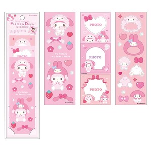 Pouch Sticker Frame Pink Sanrio Characters