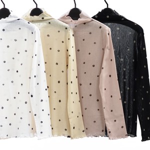 T-shirt Tulle Printed Polka Dot NEW 2024 Spring Made in Japan