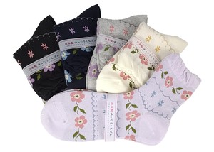 短袜 花卉图案 日本制造