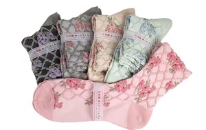 Crew Socks Float Floral Pattern Made in Japan