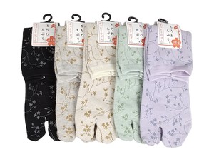 【日本製足袋ソックス】　スパイラルつた花